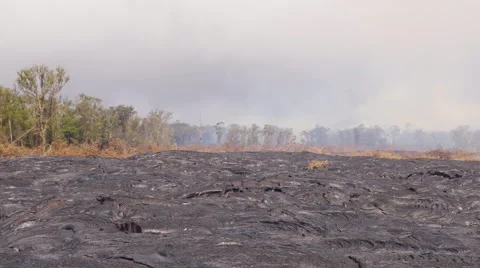 4K RAW Lava Flow LandScape 02 Stock Footage 58888286