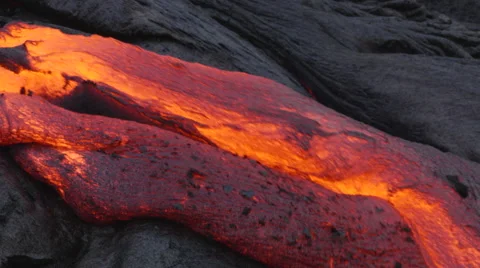 4K RAW Lava Flow Night 01 Stock Footage 58889649