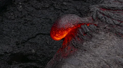4K RAW Lava Flow Night 06 Stock Footage 58889946