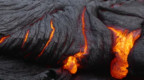 4K RAW Lava Flow Night 04 動画素材 58890653