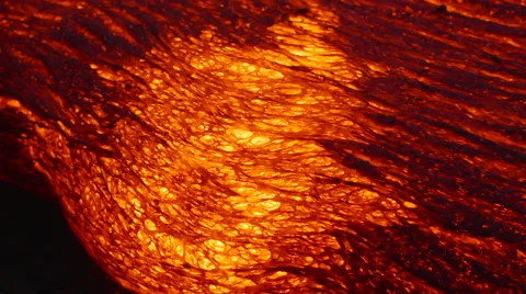 4K RAW Lava Flow Night 22 動画素材 58891384