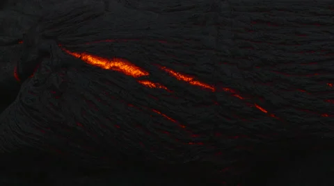 4K RAW Lava Flow Night 10 1 動画素材 58891888