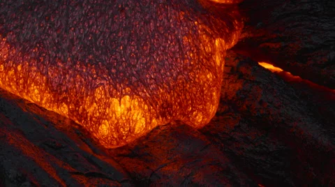 4K RAW Lava Flow Night 10 Stock Footage 58892027