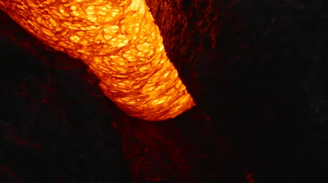 4K RAW Lava Flow Night 19 Stock Footage 58893641