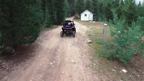 4K Razer UTV Driving Away on a Mountain Side Stock-Footage 167768948