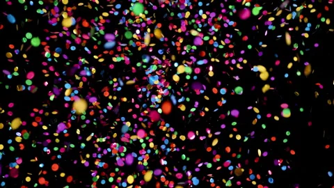 4K - Real Colored Confetti background Stock Footage 255880091