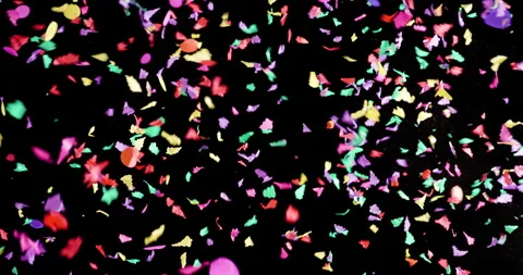 4K - Real Colored Confetti Stock Footage 257478872