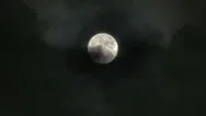 4K Real Full Moon Night Sky With Passing Clouds 3807 Stock Footage