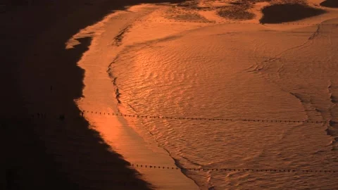 4K Real Shot of Tranquil Sea, Beach and Warm Atmosphere for Transition Stock Footage 340400732