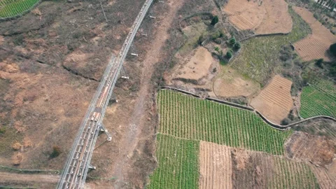 4K real shot video of ground cable car tracks in Enshi Grand Canyon, Hubei Vídeos de archivo 336840716