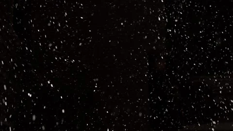 4K Real Snow Falling Winds Black Background Isolated Pure real snowfall with Stock Footage 330092695