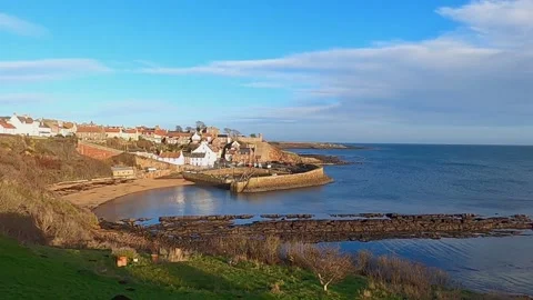 4k real time clip of Crail, Fife Stock Footage 146751365