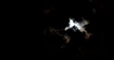 4k Real Time Full Moon In The Cloudy Sky Stock Footage 90812687
