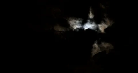 4k Real Time Full Moon In The Cloudy Sky Stock Footage 90812754