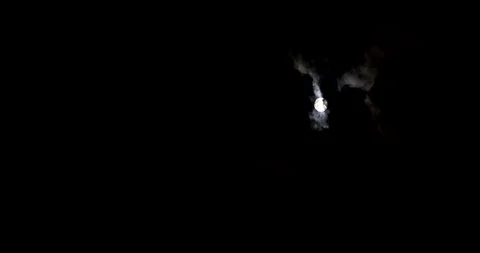 4k Real Time Full Moon In The Cloudy Sky Stock Footage 90812796