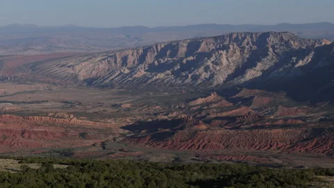 4K Real Time high angle view of Split Mountain in Dinosaur National Monument Stock Footage 217837481