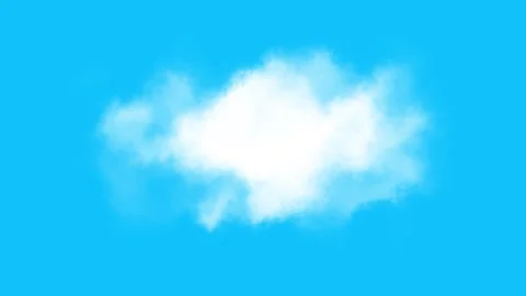 4K Realistic White Cloud Isolated On Blue Background Loop Stock Footage 344308406