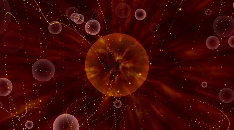 4K red abstract loop motion background, bubbles and particle form Stock Footage 44521475