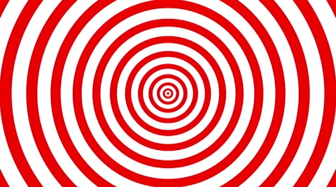4k Red and White Seamless Looping hypnosis spiral Background. Stock Footage 59868772