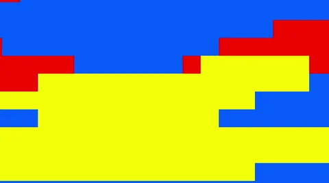 4k Red Blue Yellow Pixel Animation Background Seamless Loop. Stock-Footage 62685504