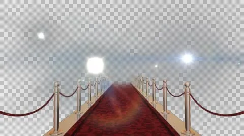 4k Red Carpet and Flashlights with Alpha Channel Stock Footage 51321445