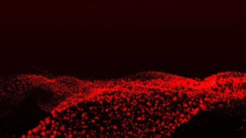 4K Red Colour Wave Form  On Black Background Stock Footage 123854351