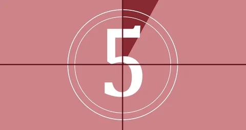 4K Red - Countdown Animation |Loopable Stock Footage 111450020