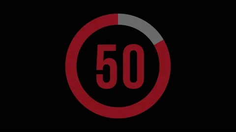 4k red Countdown timer with black background Video stock 134933251