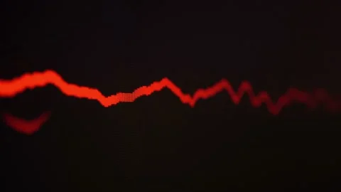 4k Red Digital Audio Reaction Diagram Background Stock Footage 143800733