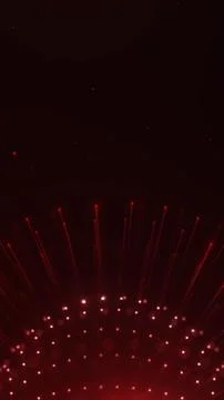 4K red digital particle background with glowing light beams, dark copy spac.. 库存插图