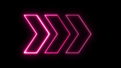 4K red Direction Sign. Glowing Neon Arrow Instruction Pointer. Seamless Loo.. Stock Footage 241982019