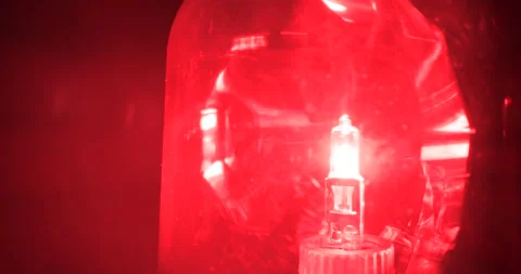 4K - Red emergency flasher. Close-up Stock Footage 293322786