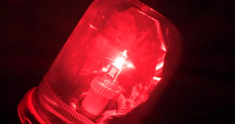 4K - Red Emergency flashing light. Close-up Stock Footage 294893077