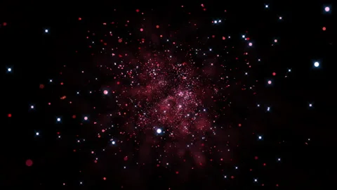 4K Red Explosion effect. Valentines day. Festive Fireworks. Stock Footage 211091294