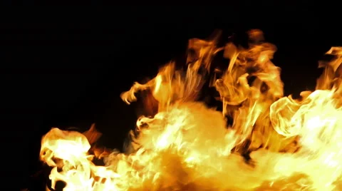 4k Red fire LOOP, Alpha channel from black background. UHD stock video. Stock Footage 47257339