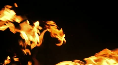 4k Red fire LOOP, Alpha channel from black background. UHD stock video. Stock Footage 47262215