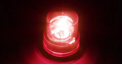 4K - Red flasher rotates rapidly Видео 55156448