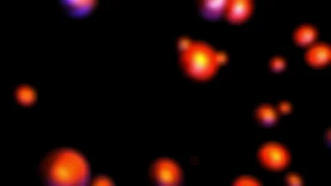 4k Red Glowing Bubbles Dark Background Stock Footage 313856688