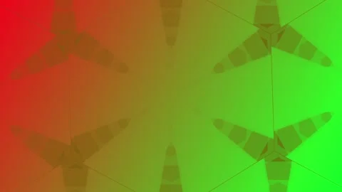 4K Red Green Geometric Arrow Kaleidoscope Motion Background Loop Stock Footage 340470066