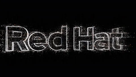 4k Red Hat word linux company brand logo,Matrix binary computer code. Stock Footage 112513269