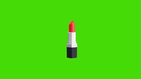4k red lipstick icon on green screen Stock Footage 288710184