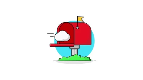 4k Red Mailbox. Empty Mailbox Concept Animation Video Stock Footage 286038171