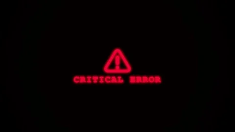 4K red neon critical error text, glitch effect, black background Stock Footage 332150411