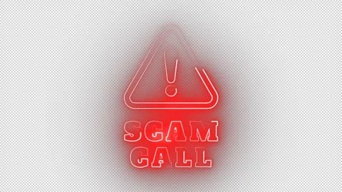 4K Red Neon SCAM CALL Warning Text Loop - Alert Screen Element Animation	 Vidéo 322113184