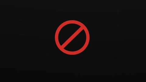4k Red prohibitory sign icon isolated on black background. Stock Footage 287873337