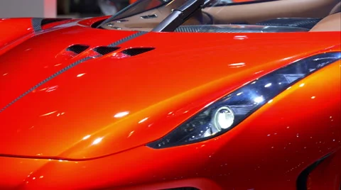 4K red racing car - studio shot Stock Footage 62775843