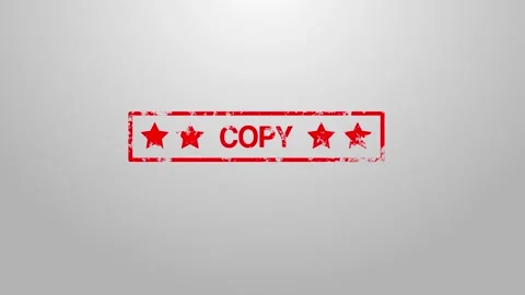 A 4K red rubber stamp animation with the word "COPY", featuring a grunge ink 스톡 동영상 301627930