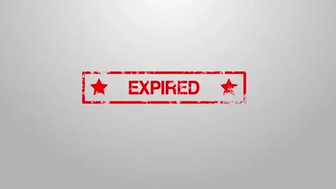 A 4K red rubber stamp animation with the word "EXPIRED", featuring a grunge i 스톡 동영상 301627936