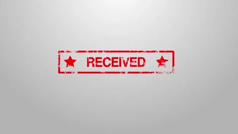 A 4K red rubber stamp animation with the word "RECEIVED", featuring a grunge 動画素材 301627967