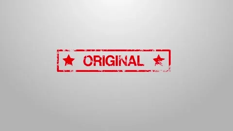 A 4K red rubber stamp animation with the word "ORIGINAL", featuring a grunge 動画素材 301627969